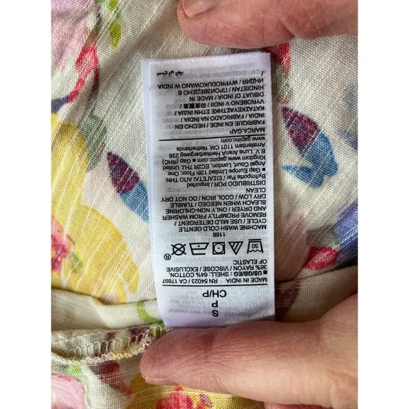 Gap‎ floral Cotton Maxi Dress size S Smocked Milkmaid - Picture 8 of 8